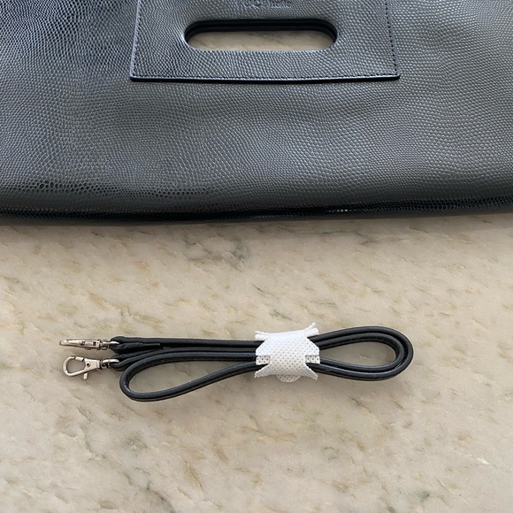 Croc Embossed Leather Clutch - Picture 4 of 4